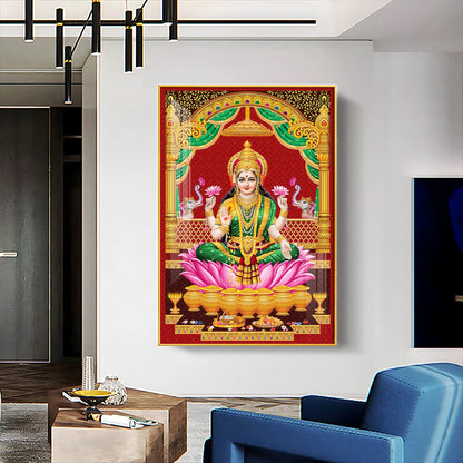 Lakshmi's Blessing Premium Acrylic Vertical Wall Art