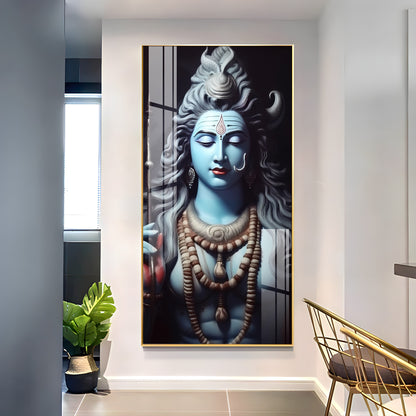 Shiv Shambhu Premium Acrylic Vertical Wall Art