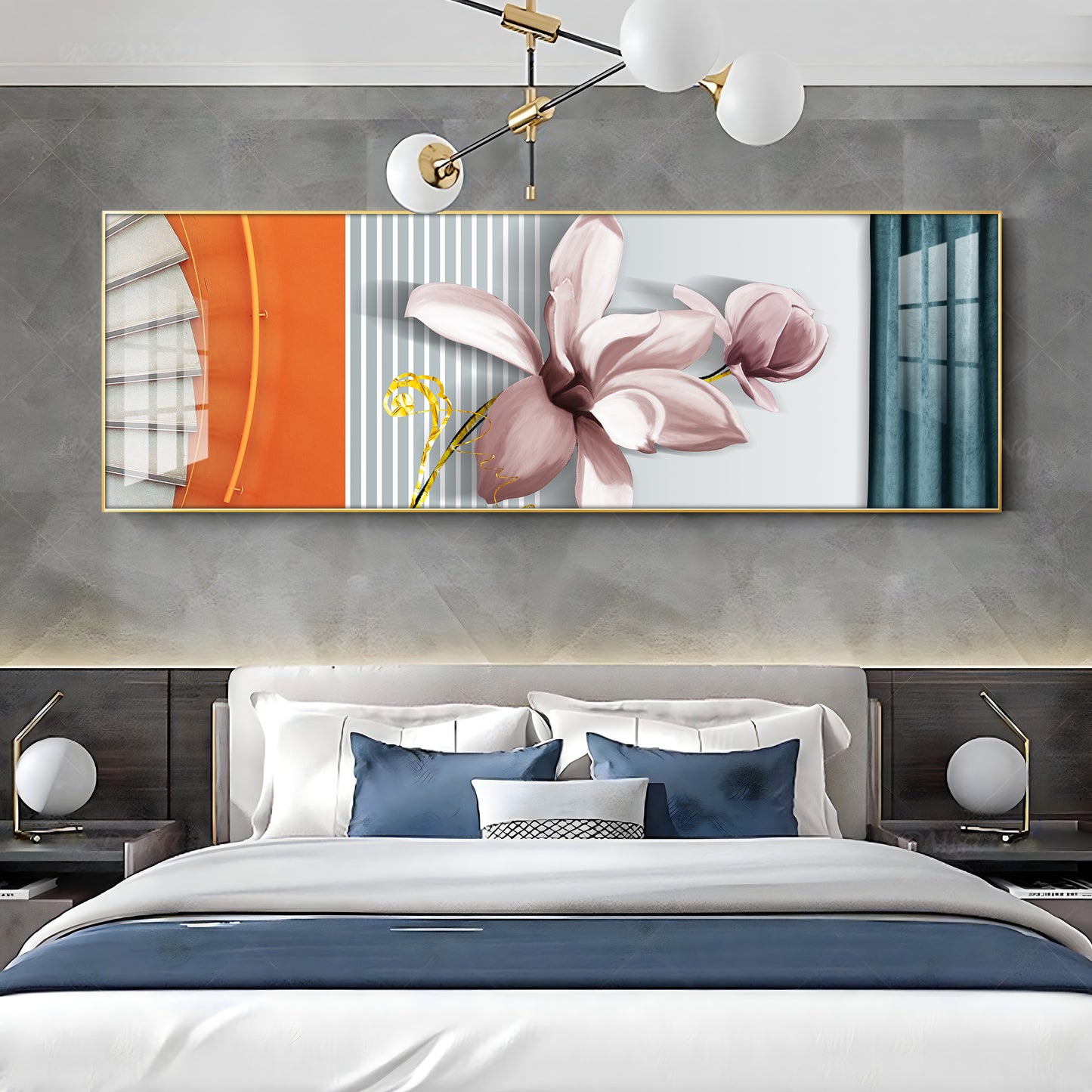 Happy Flowers Premium Acrylic Horizontal Wall Art