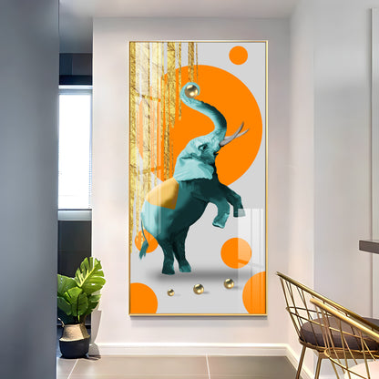 Dancing Elephant Premium Acrylic Vertical Wall Art