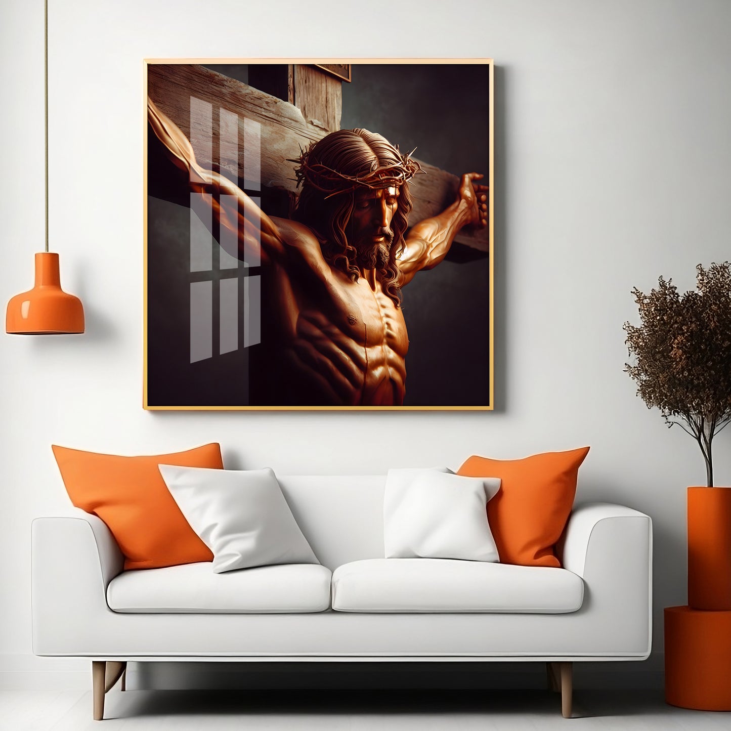 Christ on the Cross Premium Acrylic Square Wall Art