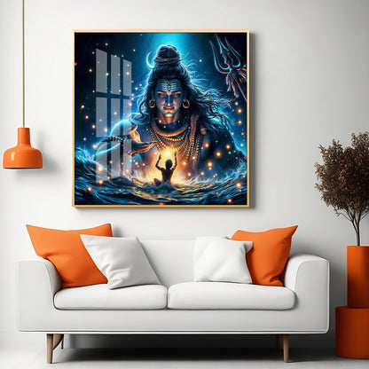 Cosmic Shiva Premium Acrylic Square Wall Art