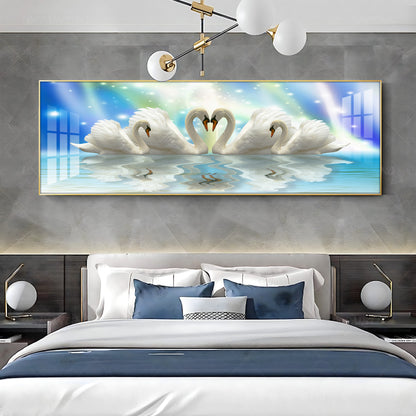 Beautiful Swan Family Premium Acrylic Horizontal Wall Art