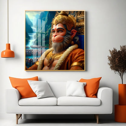 Legendary Hanuman Premium Acrylic Square Wall Art