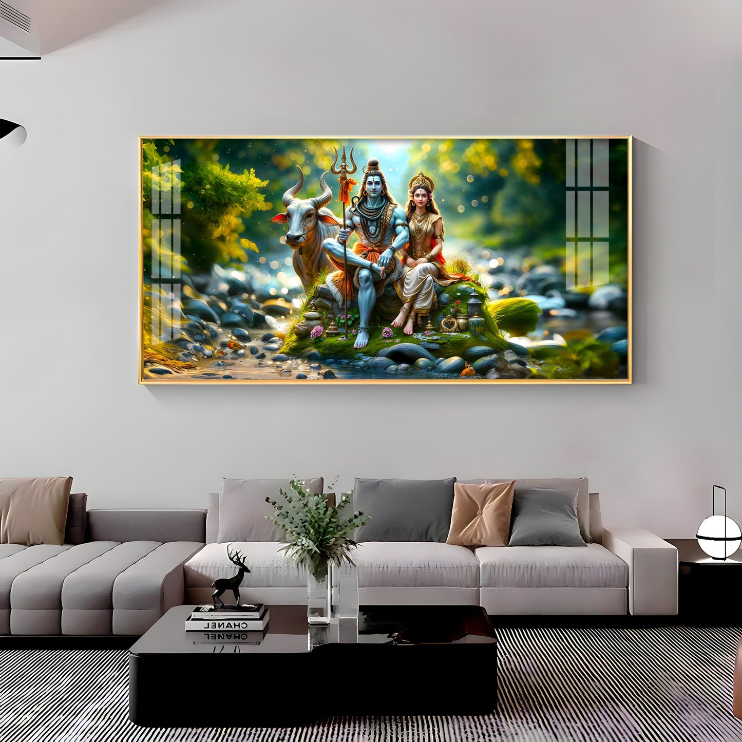 Lord Shiva and Shakti Premium Acrylic Horizontal Wall Art