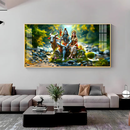 Lord Shiva and Shakti Premium Acrylic Horizontal Wall Art