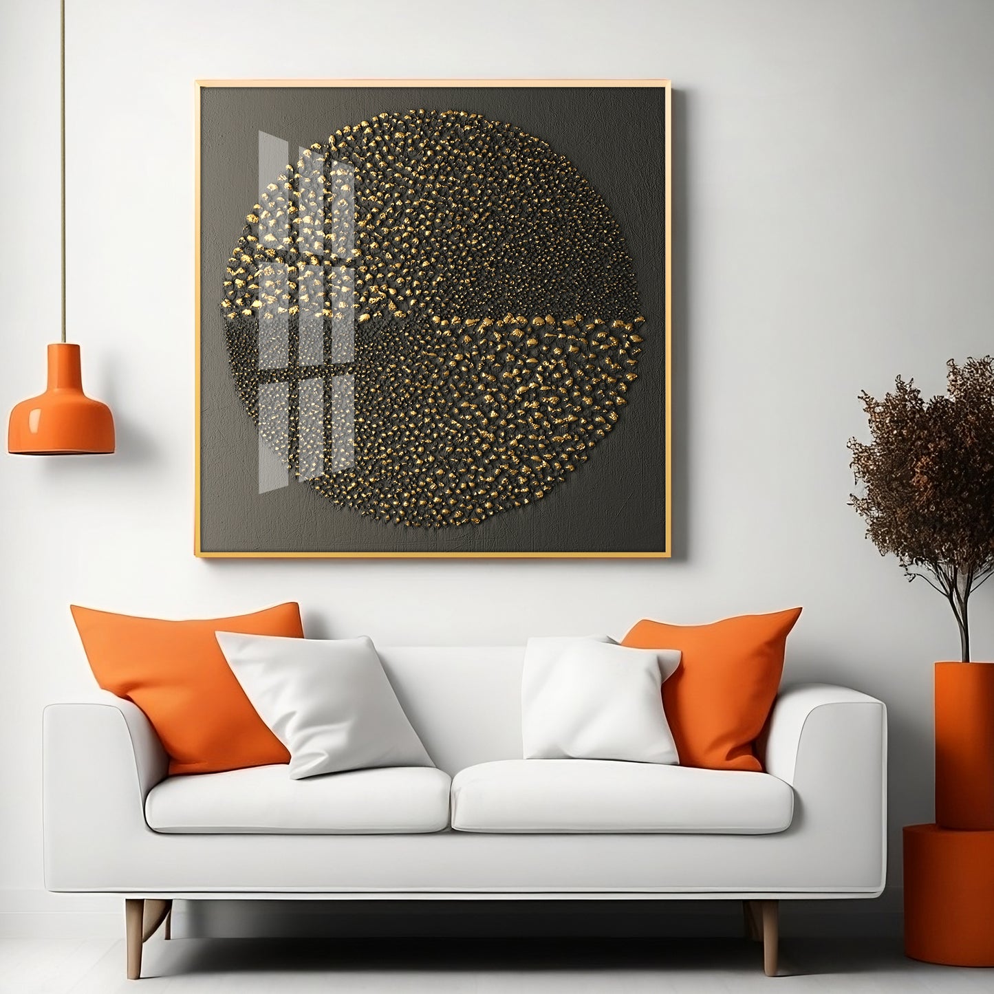 Gold Textured Premium Acrylic Square Wall Art