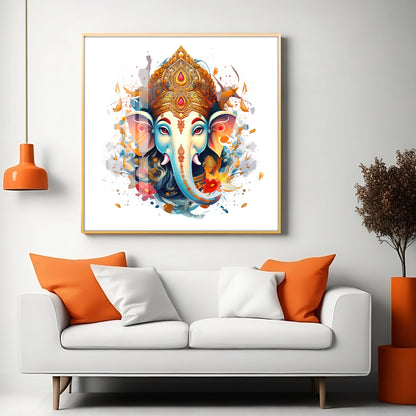 Vighanharta Ganesh Premium Acrylic Square Wall Art