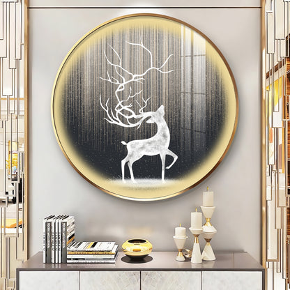 Enchanted Deer Premium Acrylic Round Wall Art