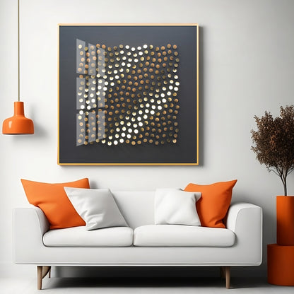 Golden Pebbles Premium Acrylic Square Wall Art