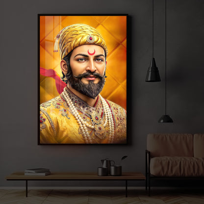 Chhatrapati Shivaji Modern Luxury Backlight Vertical Wall Art