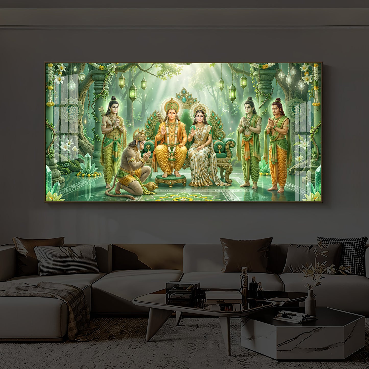 Siya Ram Ji Modern Luxury Backlight Horizontal Wall Art