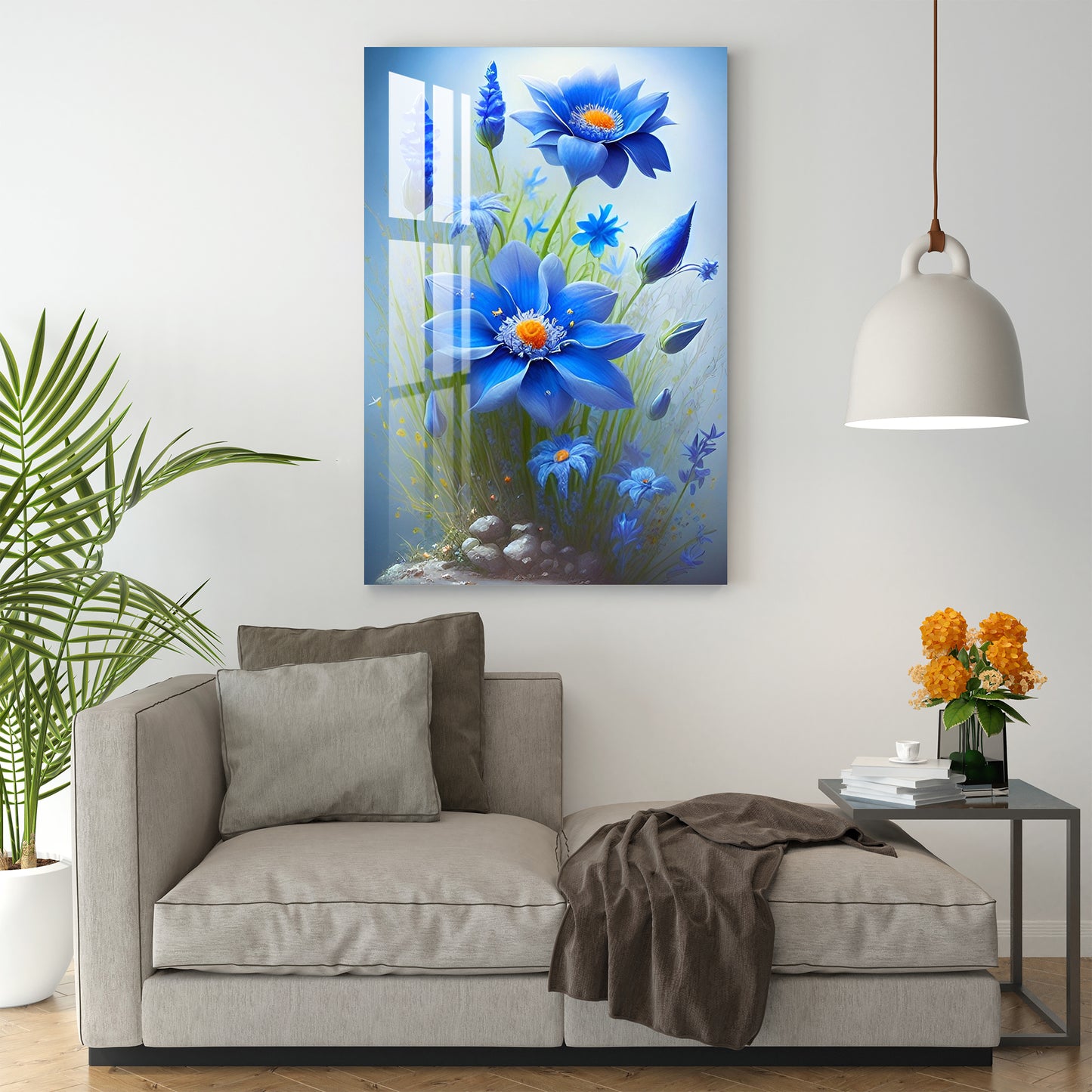 Cosmos Blue Flower Acrylic Wall Art