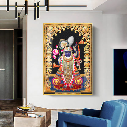 Celestial Krishna Premium Acrylic Vertical Wall Art