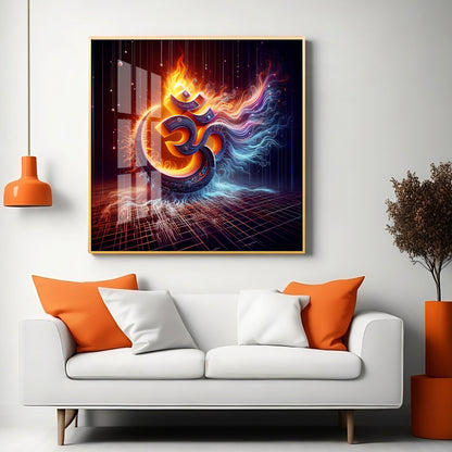 Divine Om Mural Premium Acrylic Square Wall Art