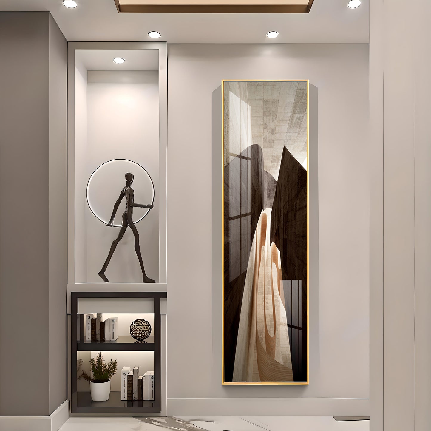 Serene Arc Premium Acrylic Vertical Wall Art