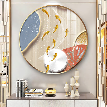 Aqua Whirl Premium Acrylic Round Wall Art