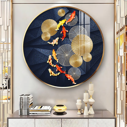 Goldfish Emblem Premium Acrylic Round Wall Art
