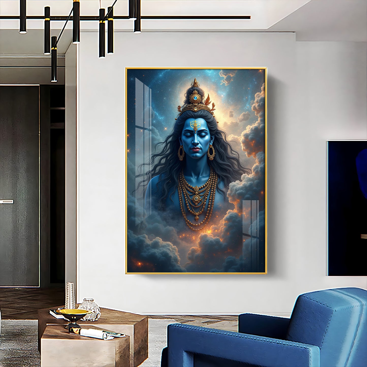 Celestial Shiva Sakti Premium Acrylic Wall Art