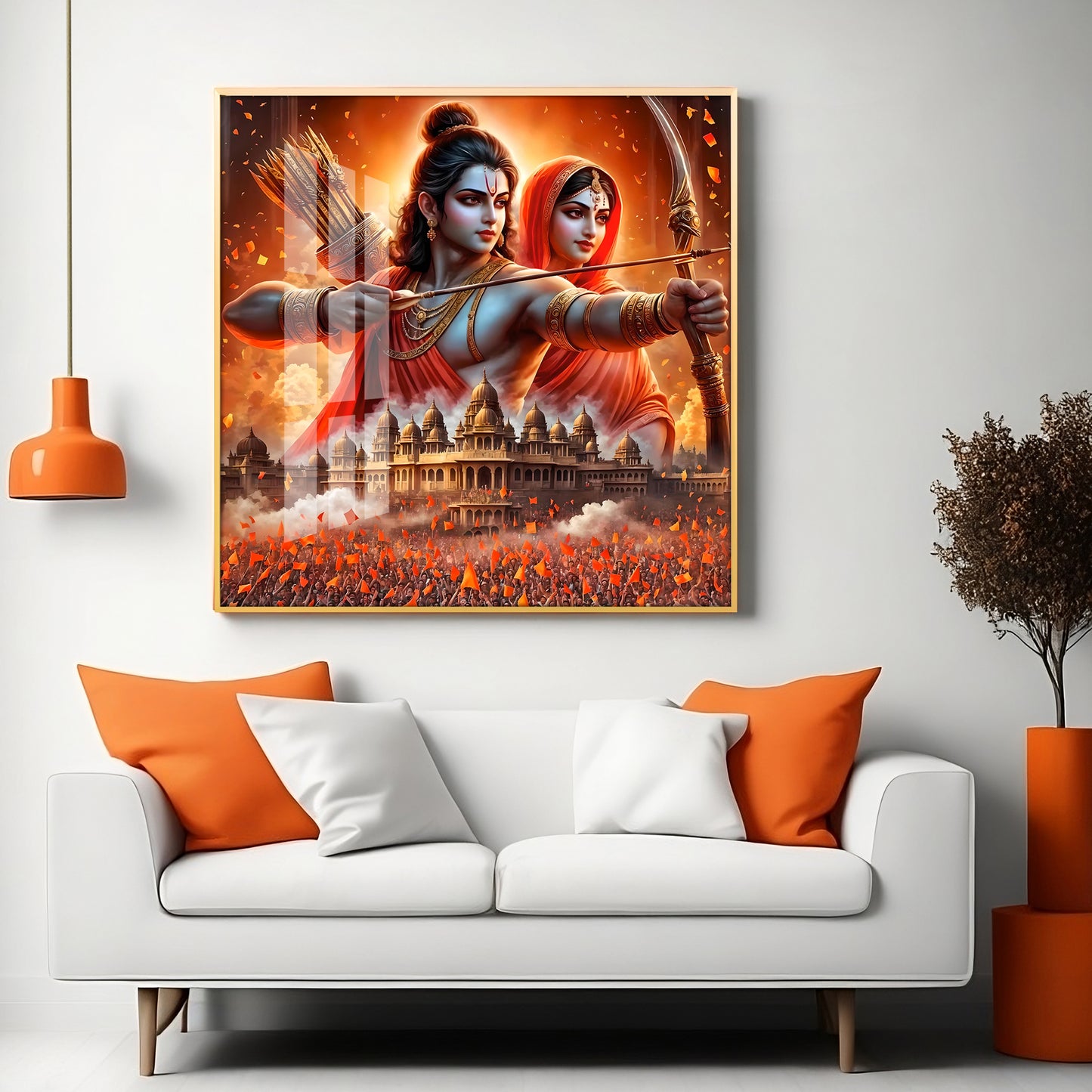 Ram and Sita Premium Acrylic Square Wall Art