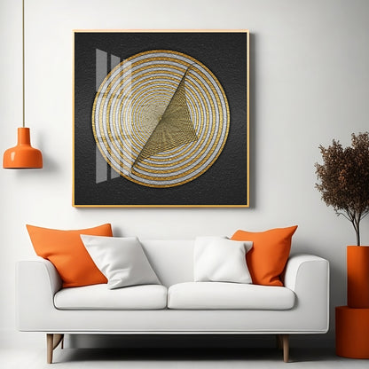 Contemporary Golden Circle Premium Acrylic Square Wall Art