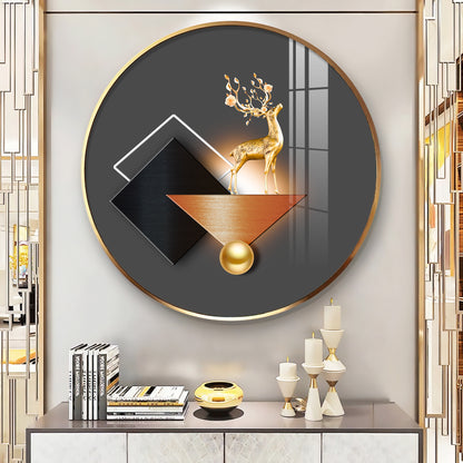 Antler Aesthetic Premium Acrylic Round Wall Art