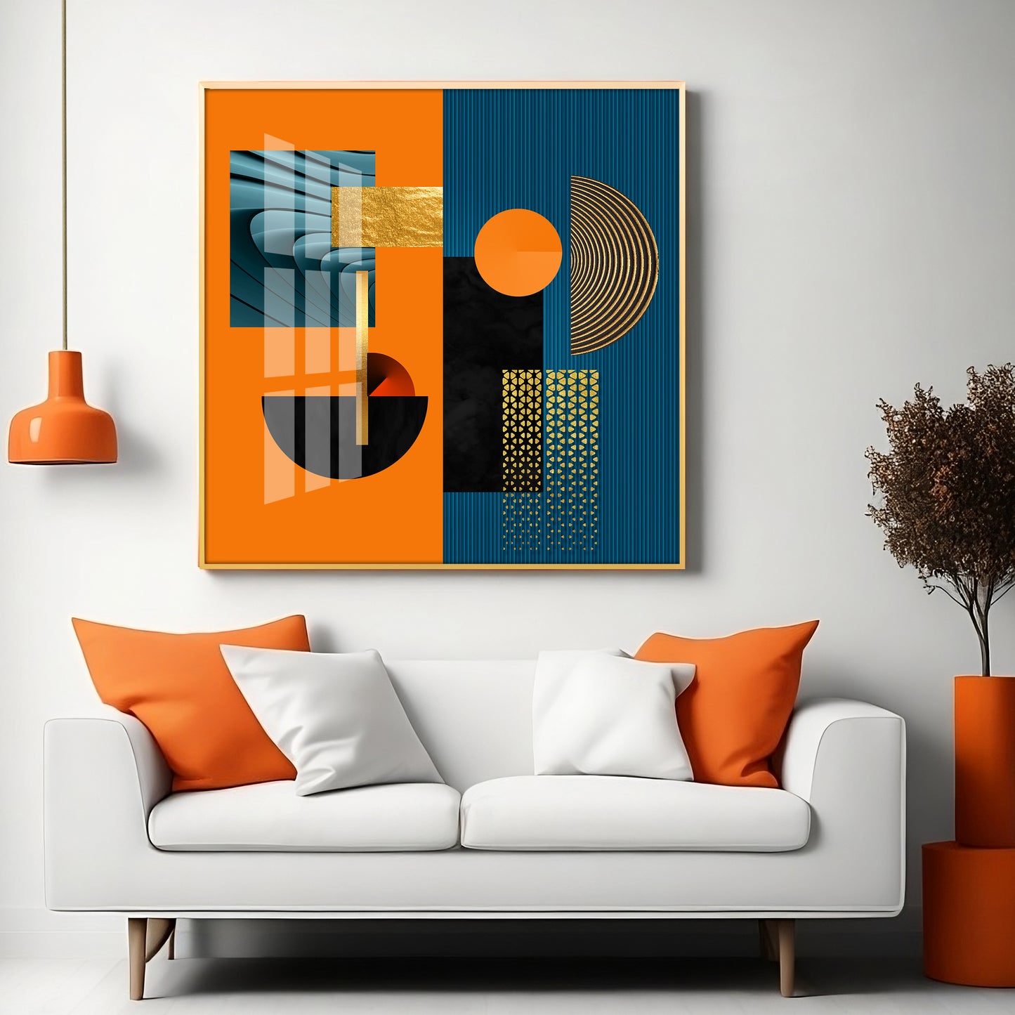 Geometrical Composition Premium Acrylic Square Wall Art