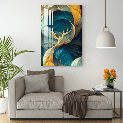 Abstract Colorful Leaves Acrylic Wall Art