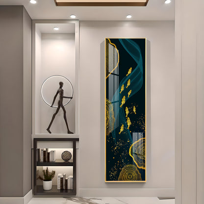 Oceanic Gold Fish Premium Acrylic Vertical Wall Art