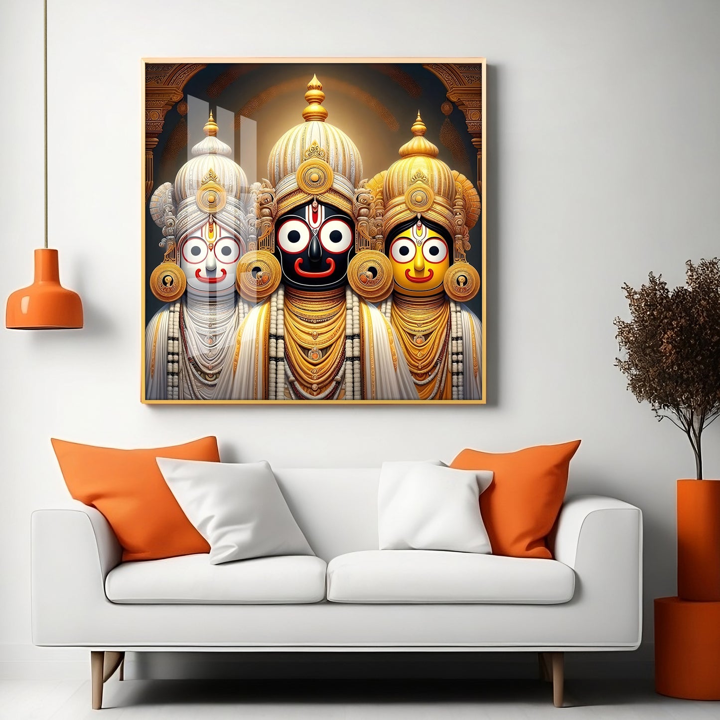 Lord Jagannath Balabhadra And Subhadra Premium Acrylic Square Wall Art