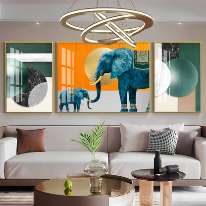 Mascot Elephant Premium Acrylic Wall Art (Set of 3)