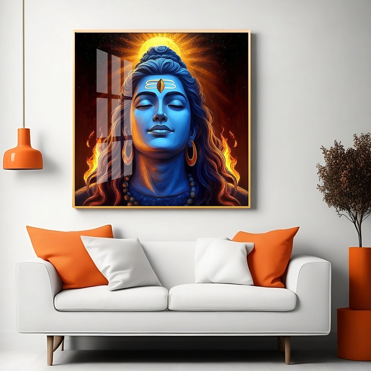 Lord Shiv Shambhu Premium Acrylic Square Wall Art