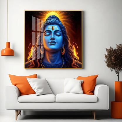 Lord Shiv Shambhu Premium Acrylic Square Wall Art