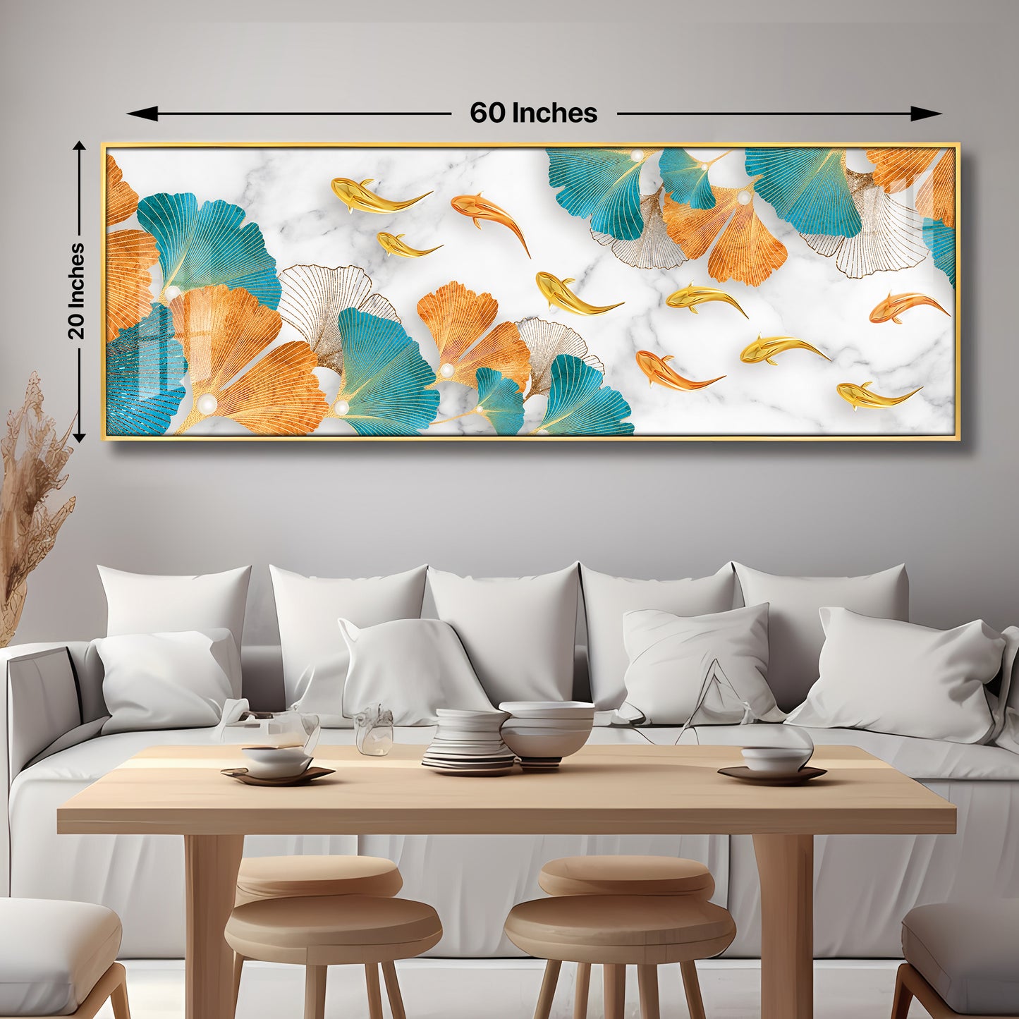 Colorful Biloba Leaves Premium Acrylic Horizontal Wall Art