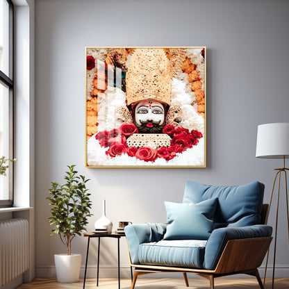 Lord Khatu Shyam Premium Acrylic Square Wall Art