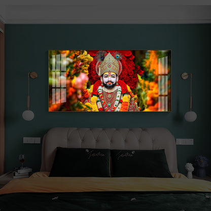 Khatu Shyam Ji Modern Luxury Backlight Horizontal Wall Art
