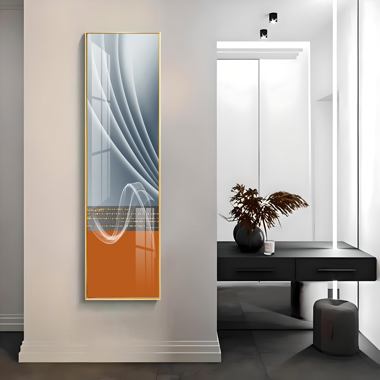 Glowing Wave Premium Acrylic Vertical Wall Art