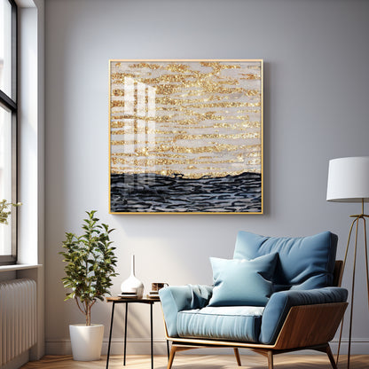 Golden Sea Premium Acrylic Square Wall Art