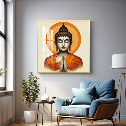 Lord Buddha Premium Acrylic Square Wall Art