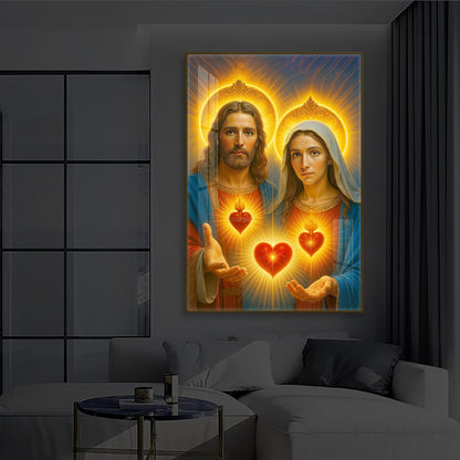 God Prayer Modern Luxury Backlight Vertical Wall Art