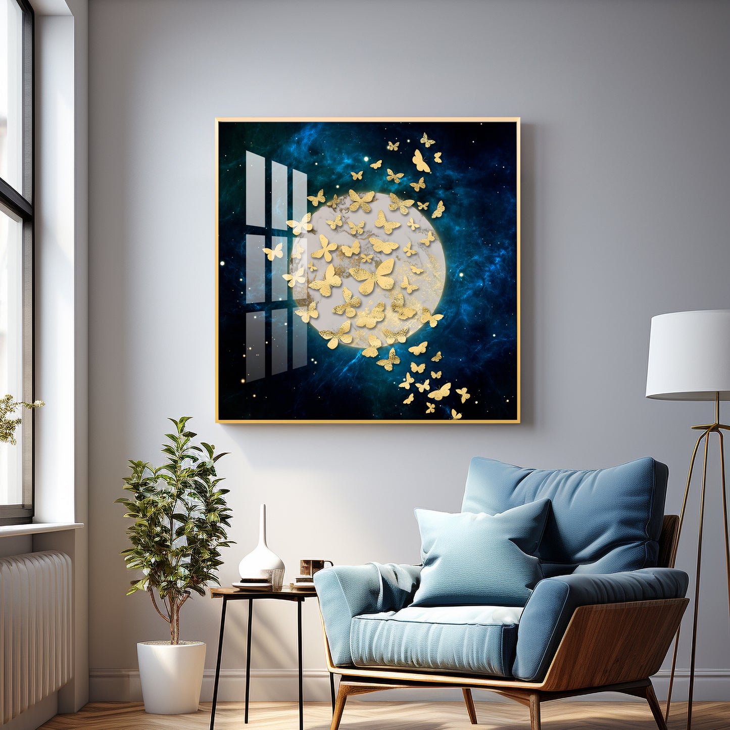 The Golden Array Premium Acrylic Square Wall Art