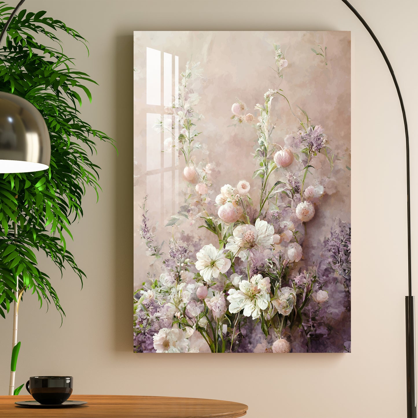 Pink & White Peony Flower Acrylic Wall Art