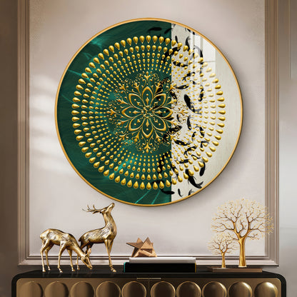 Golden Grove Premium Acrylic Round Wall Art