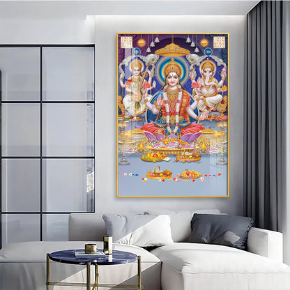 Spiritual Maha Laxmi Ji Premium Acrylic Vertical Wall Art