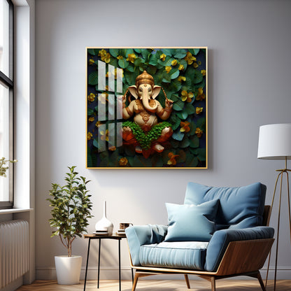 Eco-Friendly Ganpati Premium Acrylic Square Wall Art