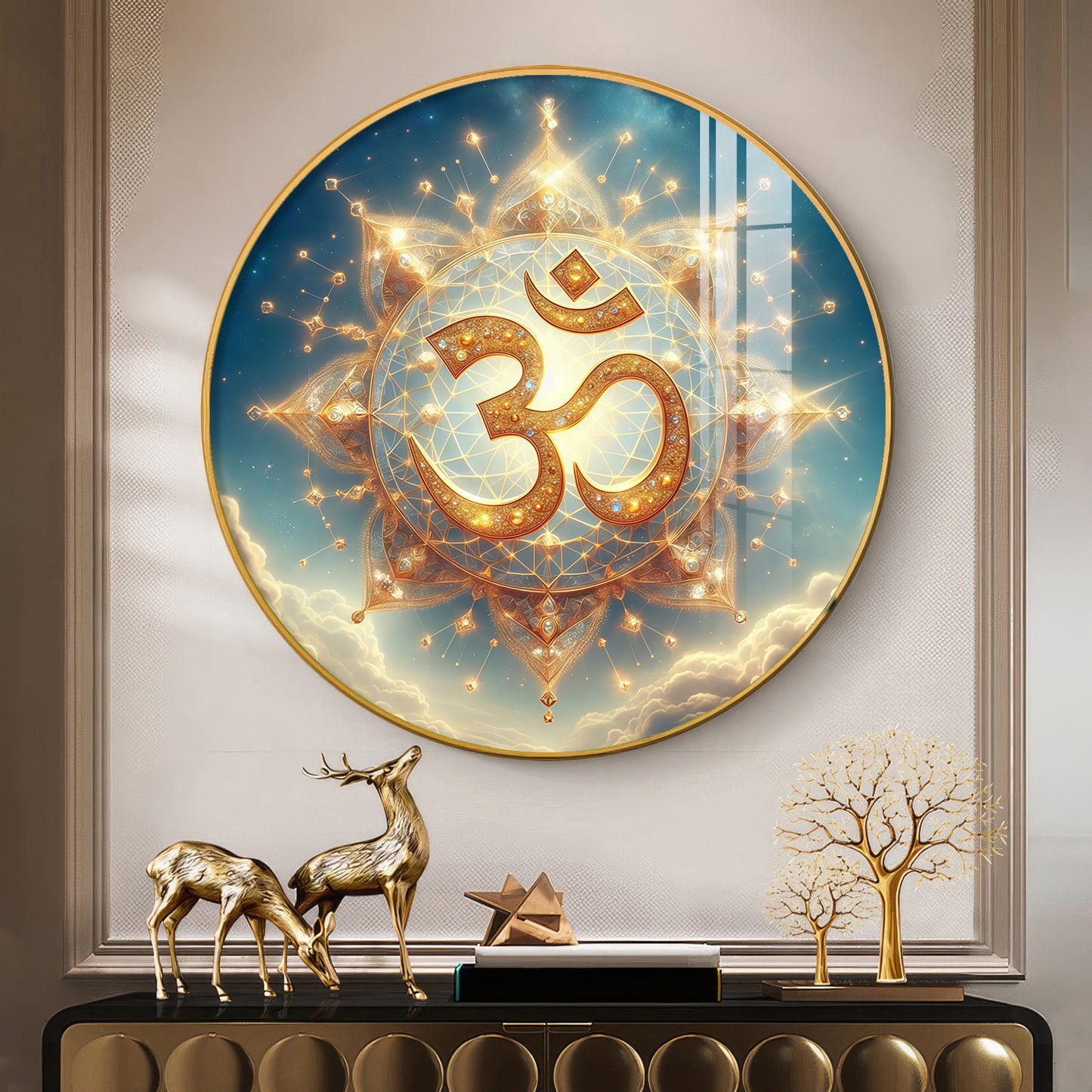 Om Incarnation Premium Acrylic Round Wall Art