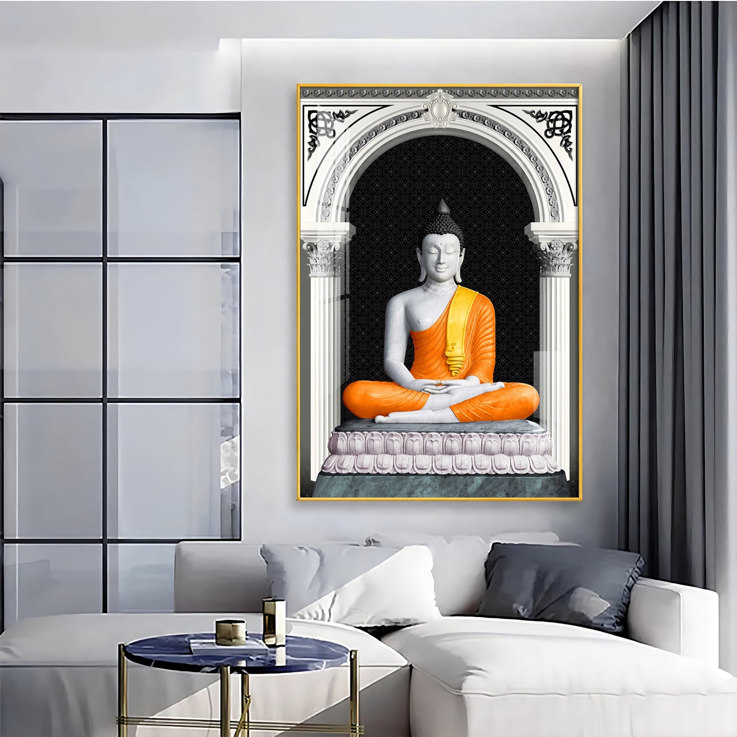 Serene Lotus Buddha Premium Acrylic Vertical Wall Art