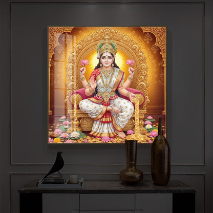 Maa Laxmi Modern Luxury Backlight Square Wall Art