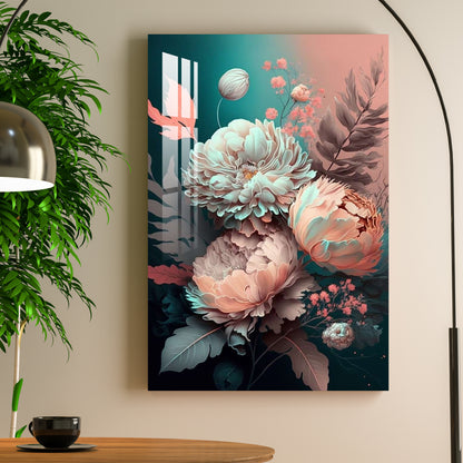 Peony Flowers Acrylic Wall Art