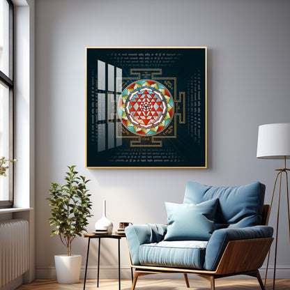 Laxmi Yantra Premium Acrylic Square Wall Art